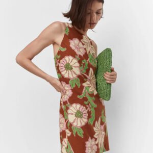 Linen Dress With Back Opening Dress